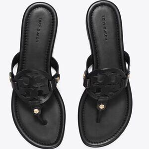 Tory Burch Miller Sandals in Black Leather sz 8.5